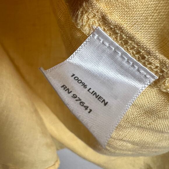 J. Jill Yellow 100% Linen Long Sleeve Button Up Shirt Size XS - Picture 9 of 10
